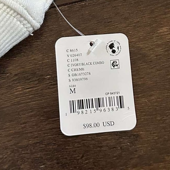 Free People Movement All Star Logo Pullover-Ivory/black size Medium NWT - Picture 8 of 12